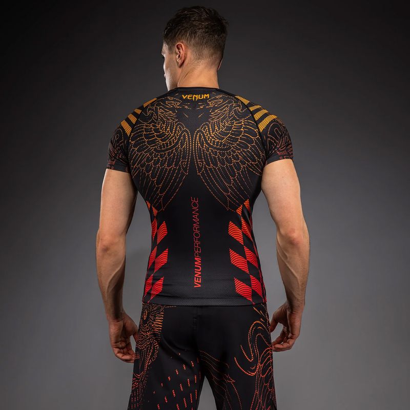 Vyriškas rashguard Venum Quetzal Fury Rashguard black/fury red/tangerine 2