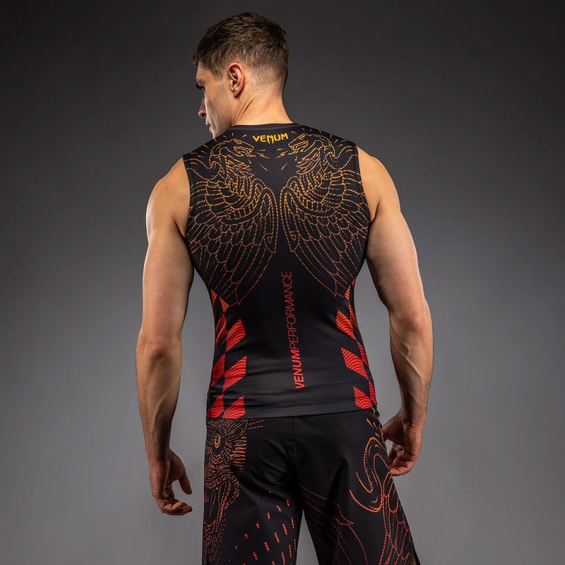 Vyriškas rashguard Venum Quetzal Fury Sleeveless Rashguard black/fury red/tangerine 2