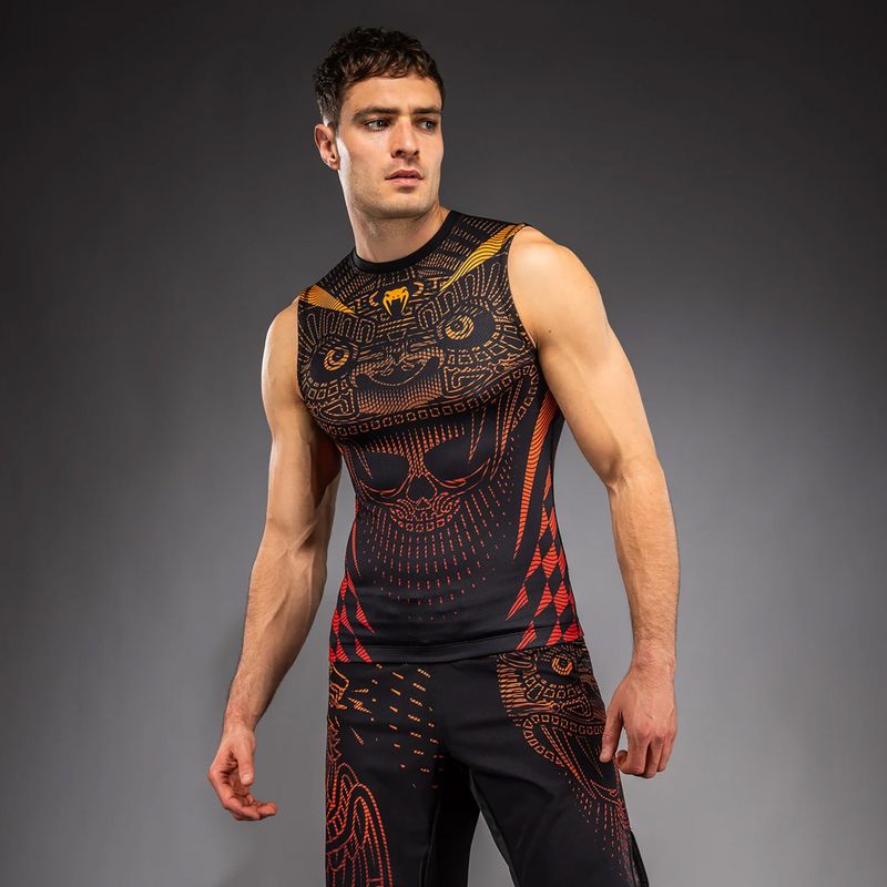 Vyriškas rashguard Venum Quetzal Fury Sleeveless Rashguard black/fury red/tangerine 3