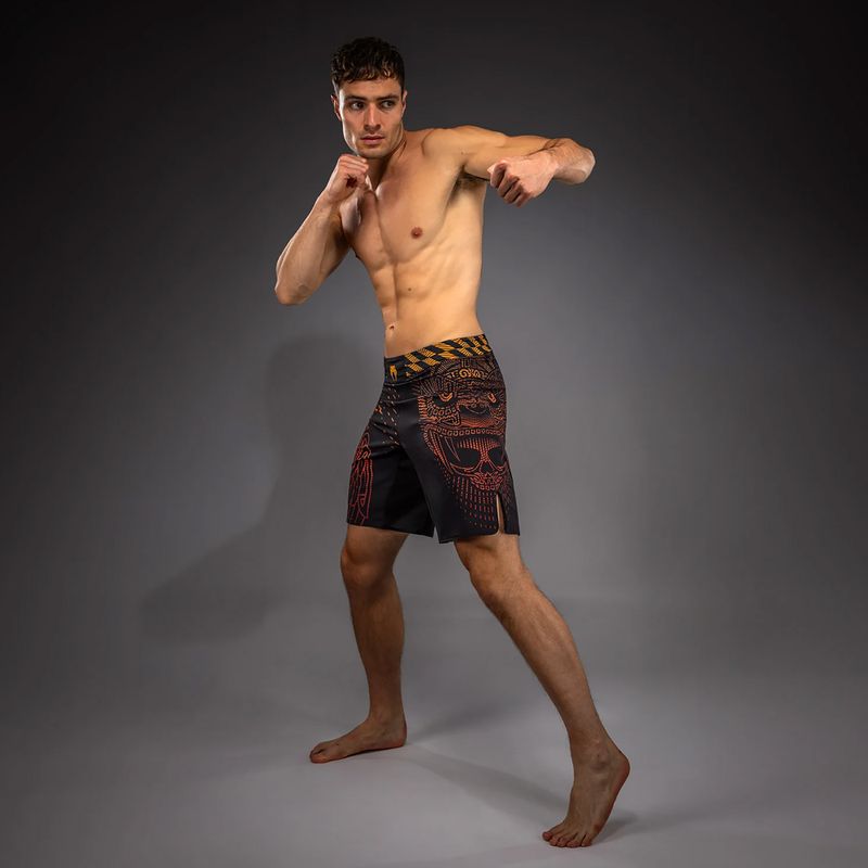 Vyriški treniruočių šortai Venum Quetzal Fury Fightshorts black/fury red/tangerine 2