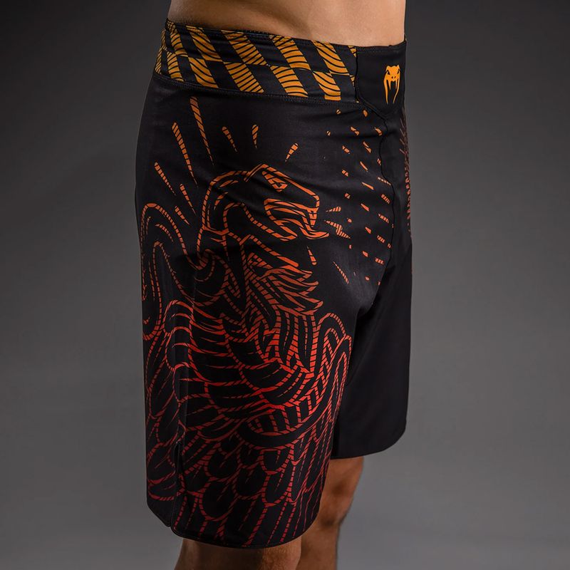 Vyriški treniruočių šortai Venum Quetzal Fury Fightshorts black/fury red/tangerine 4