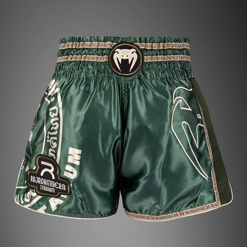 Vyriški treniruočių šortai Venum x Rajadamnern Muay Thai military green 2