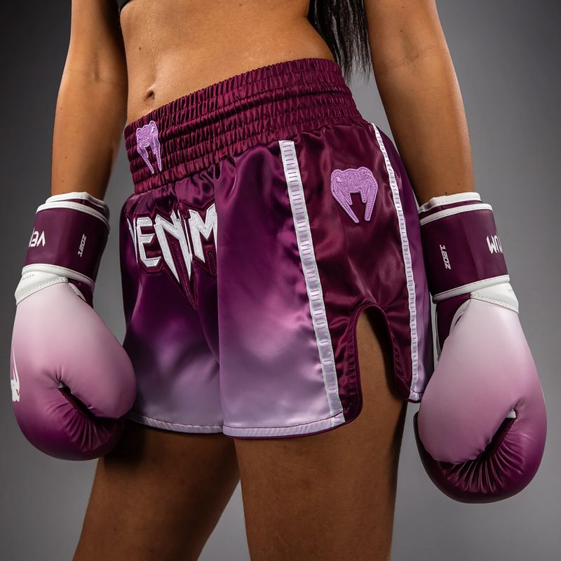 Moteriški treniruočių šortai Venum Iris Muay Thai plum/white 6