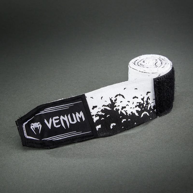 Bokso raiščiai Venum Bats Night Handwraps 400 cm black/white 3