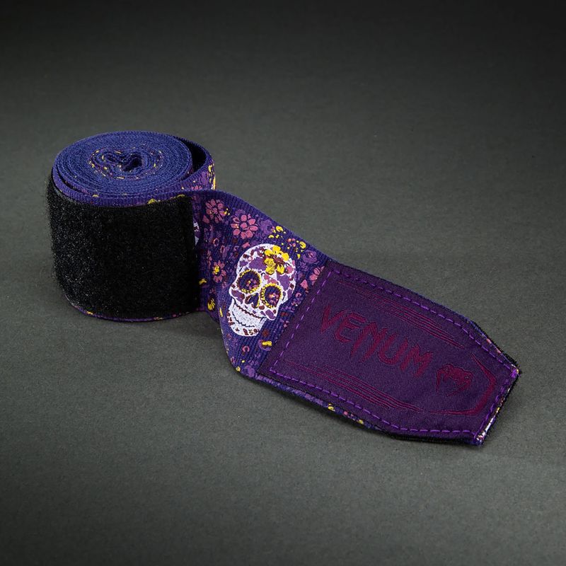 Bokso raiščiai Venum Santa Muerte Handwraps 250 cm dark purple 3