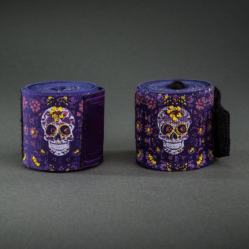 Bokso raiščiai Venum Santa Muerte Handwraps 450 cm dark purple 2