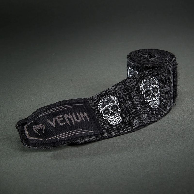 Bokso raiščiai Venum Santa Muerte Handwraps 250 cm black/white 3