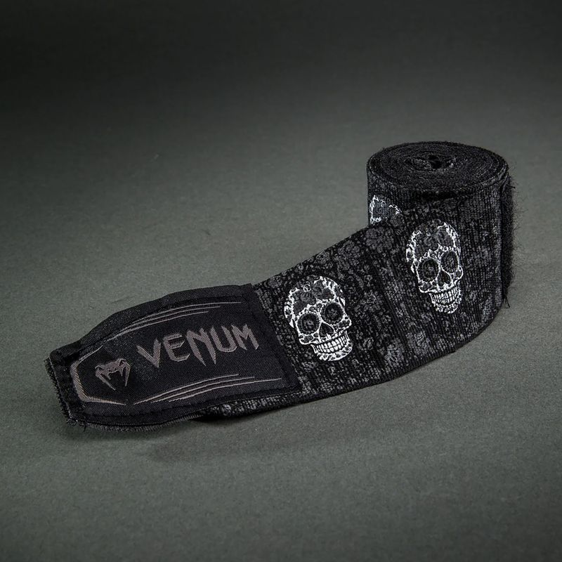 Bokso raiščiai Venum Santa Muerte Handwraps 400 cm black/white 3