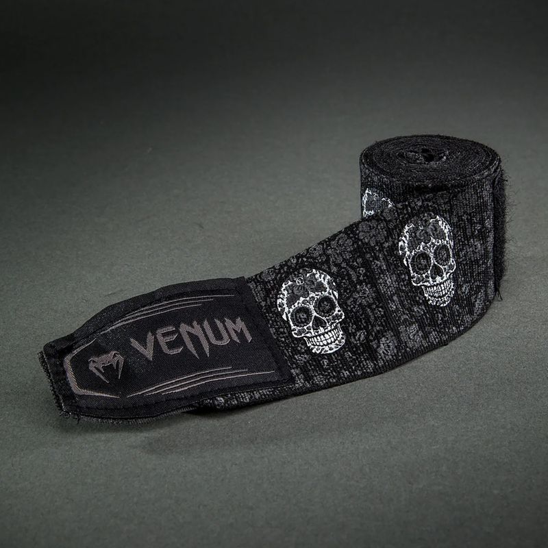 Bokso raiščiai Venum Santa Muerte Handwraps 450 cm black/white 3