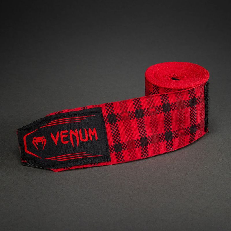 Bokso raiščiai Venum Tartan Handwraps 400 cm fury red 3