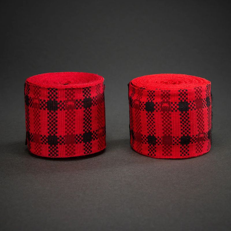 Bokso raiščiai Venum Tartan Handwraps 450 cm fury red 2