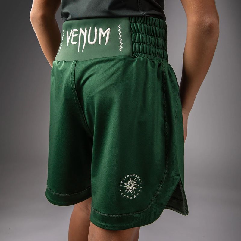 Vaikiški treniruočių šortai Venum Attack Kids Boxing forest green/off white 7