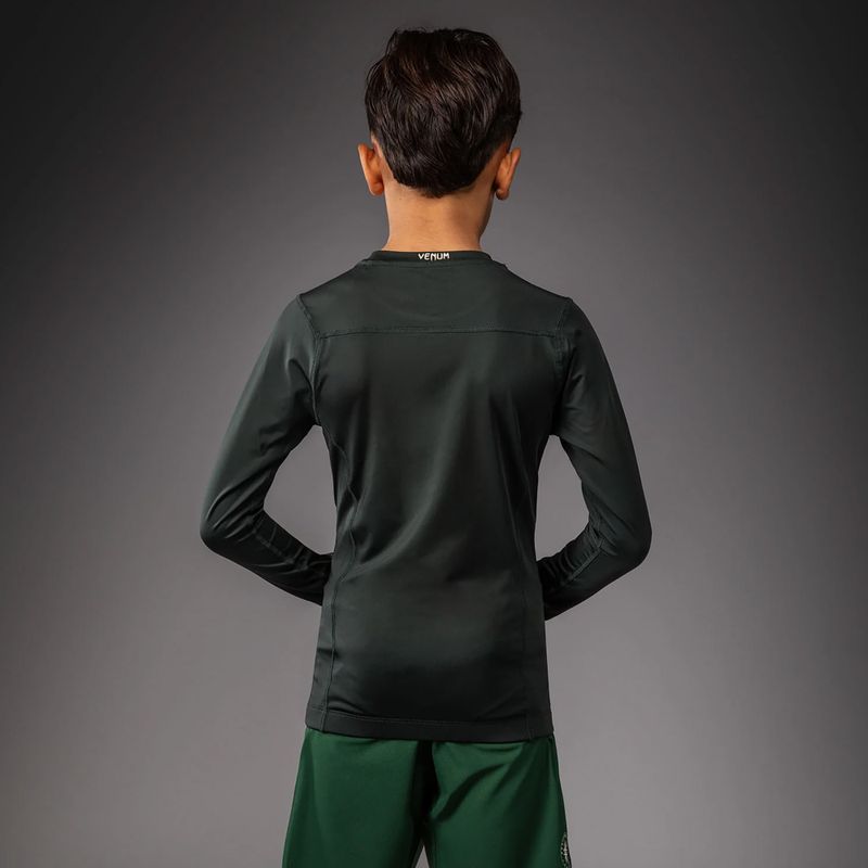 Vaikiškas rashguard Venum Attack Kids Rashguard forest green/off white 2