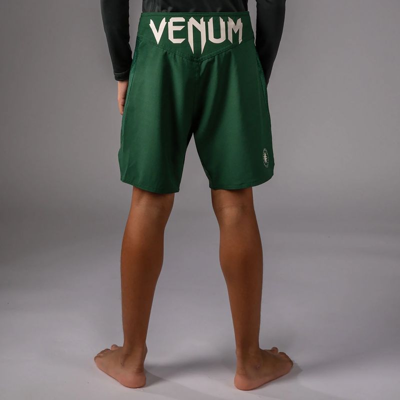 Vaikiški treniruočių šortai Venum Attack Kids Fightshorts forest green/off white 4