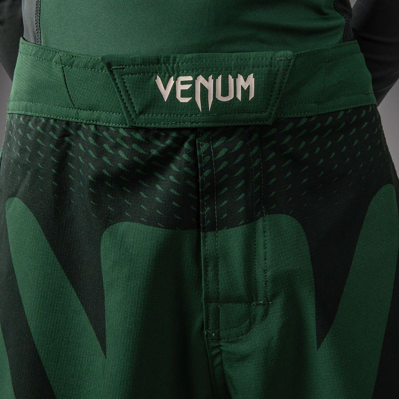 Vaikiški treniruočių šortai Venum Attack Kids Fightshorts forest green/off white 6