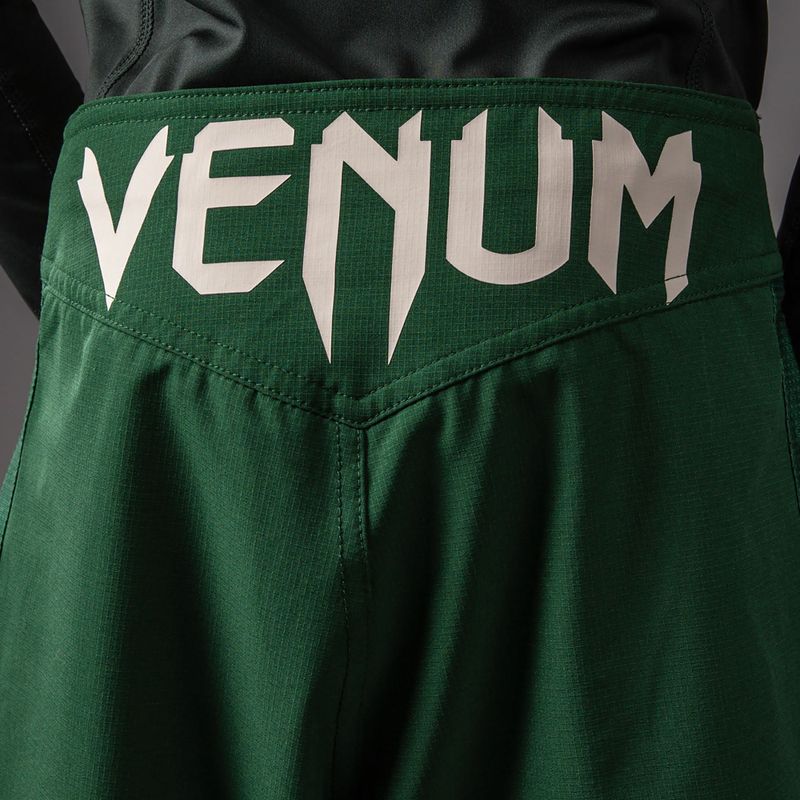 Vaikiški treniruočių šortai Venum Attack Kids Fightshorts forest green/off white 7