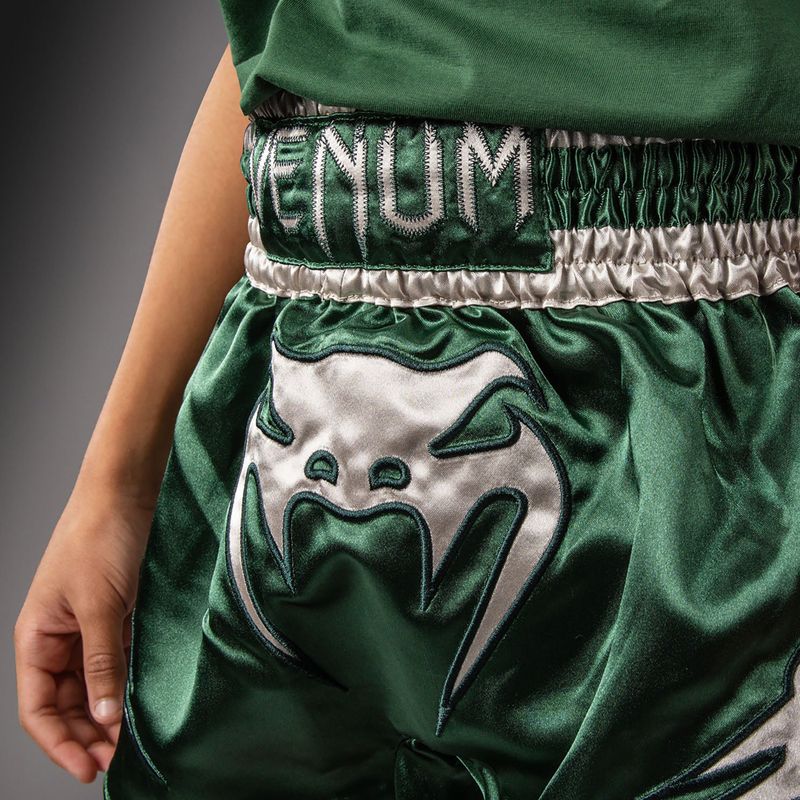 Vaikiški treniruočių šortai Venum Inferno Muay Thai forest green/off white 6
