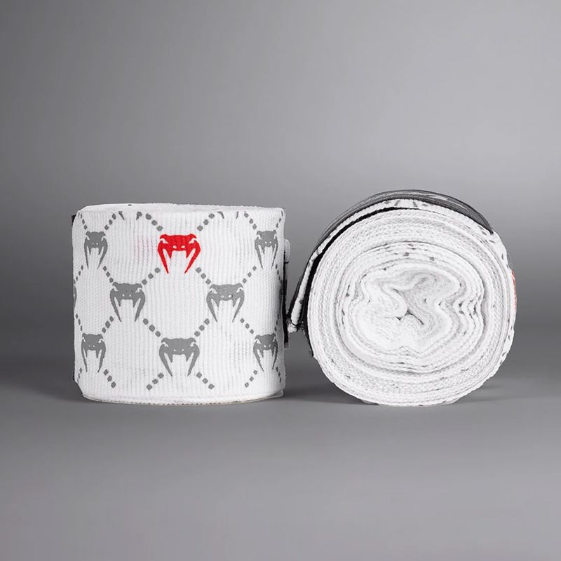 Bokso raiščiai Venum Monogram Hand Wraps Advanced 400 cm white 2