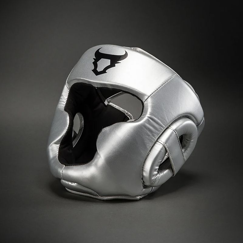 Bokso šalmas Venum Ringhorns Charger Headgear silver/black 2