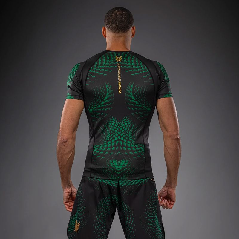 Vyriškas rashguardas Venum Matupa Short Sleeve black/green/gold 2
