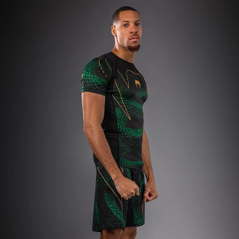 Vyriškas rashguardas Venum Matupa Short Sleeve black/green/gold 3
