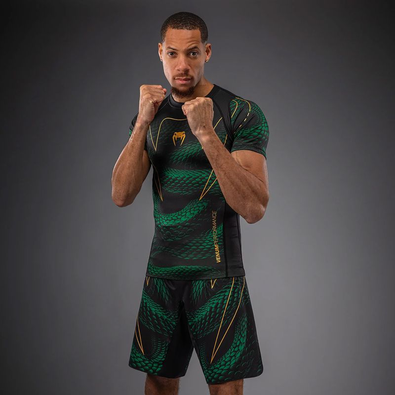 Vyriškas rashguardas Venum Matupa Short Sleeve black/green/gold 4