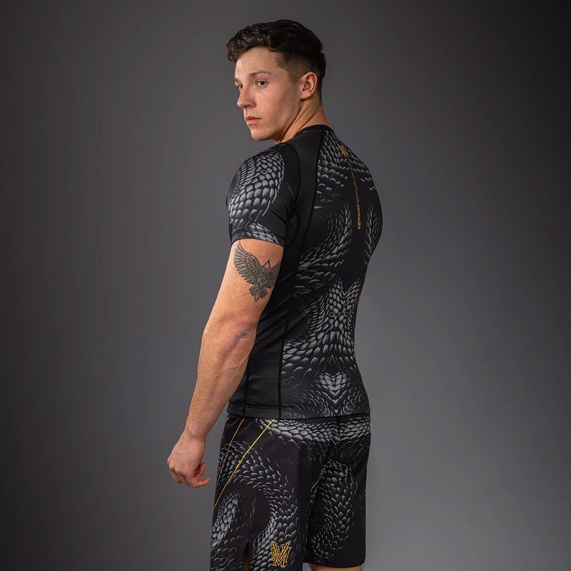 Vyriškas rashguardas Venum Matupa Short Sleeve black/grey/gold 4