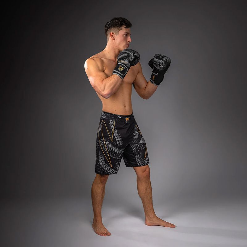 Vyriški treniruočių šortai Venum Matupa Fightshorts black/grey/gold 2