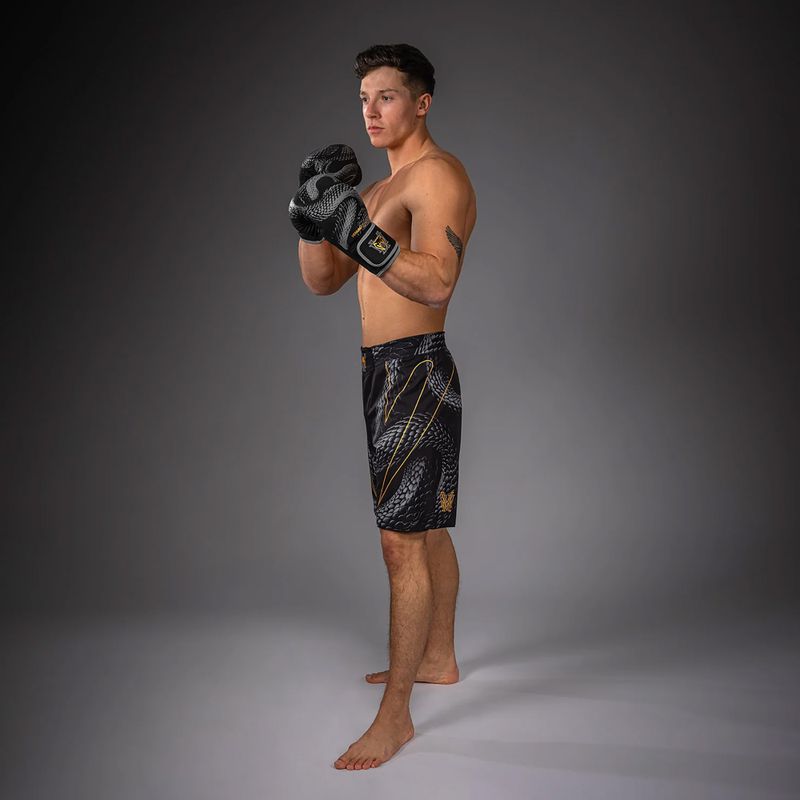 Vyriški treniruočių šortai Venum Matupa Fightshorts black/grey/gold 4