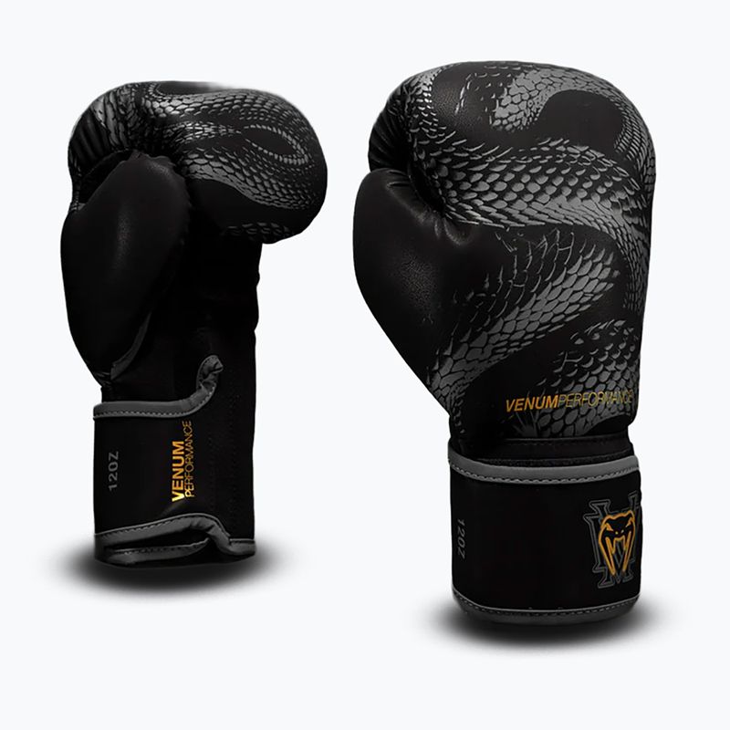 Bokso pirštinės Venum Matupa Boxing black/grey/gold 2