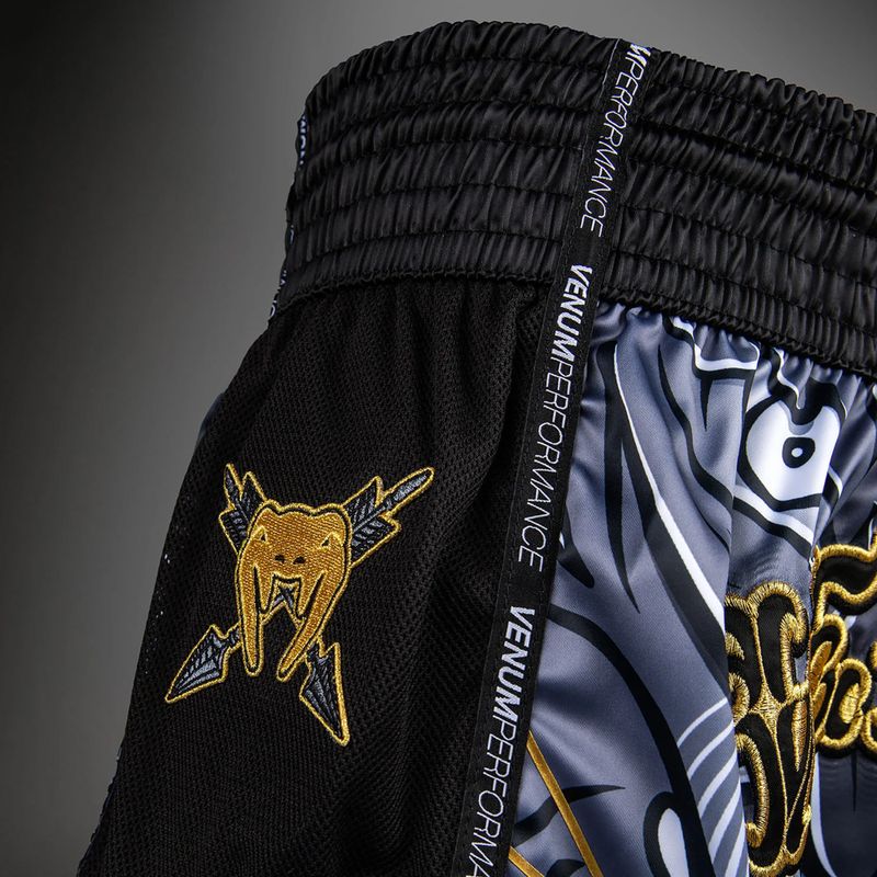 Vyriški treniruočių šortai Venum Wolf Attack Muay Thai Shorts black/grey 5