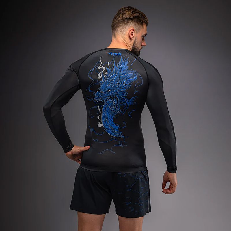 Marškinėliai ilgomis rankovėmis Venum Thunder Dragon black/royal blue 2