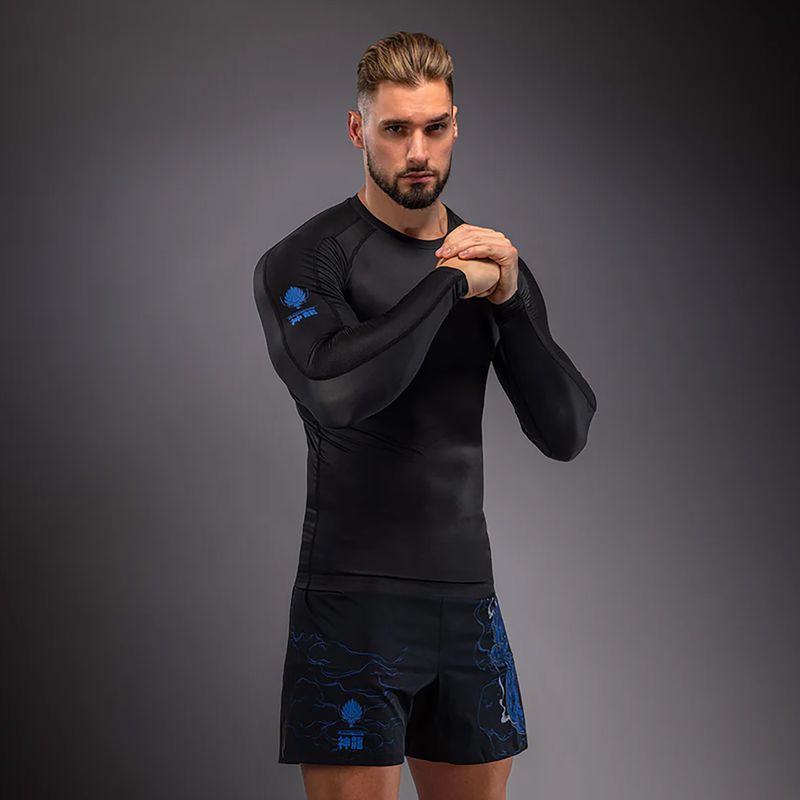Vyriškas rashguard ilgomis rankovėmis Venum Thunder Dragon black/royal blue 3