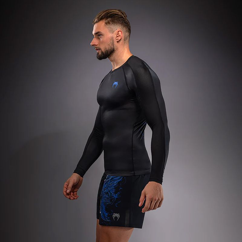 Vyriškas rashguard ilgomis rankovėmis Venum Thunder Dragon black/royal blue 4