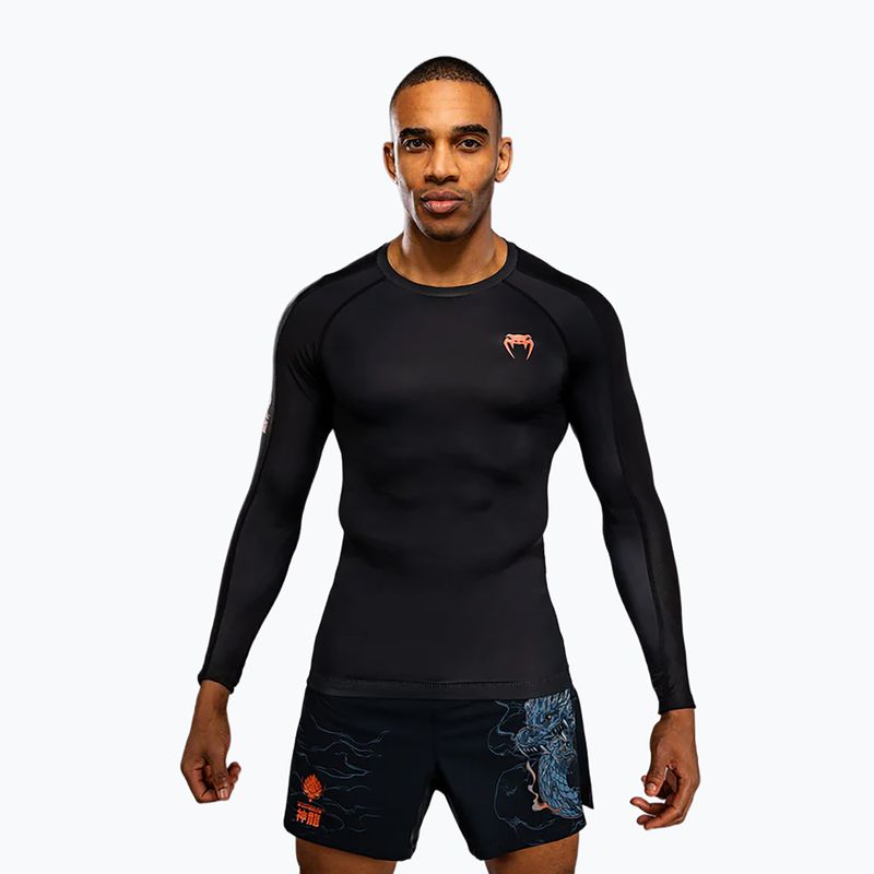 Vyriškas rashguard ilgomis rankovėmis Venum Thunder Dragon juoda/pilka/vario