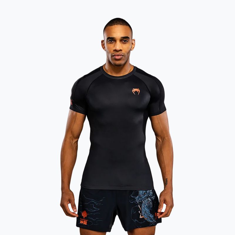 Vyrų rashguard Venum Thunder Dragon juoda/pilka/varinė