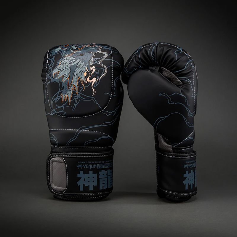 Bokso pirštinės Venum Thunder Dragon Boxing black/grey/copper 2