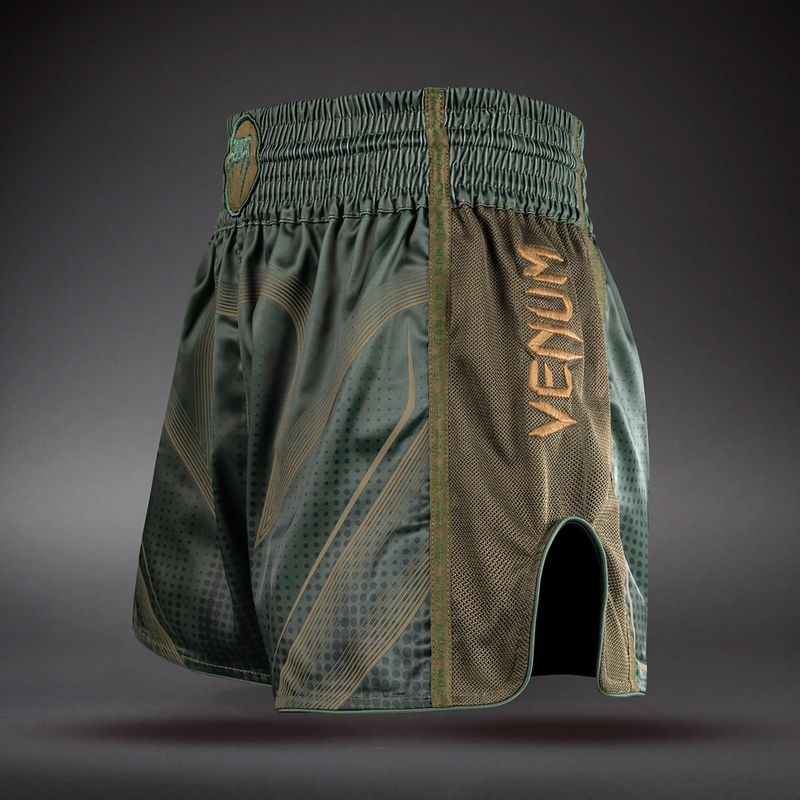 Treniruočių šortai Venum Stealth Muay Thai Khaki/Dark Green 3