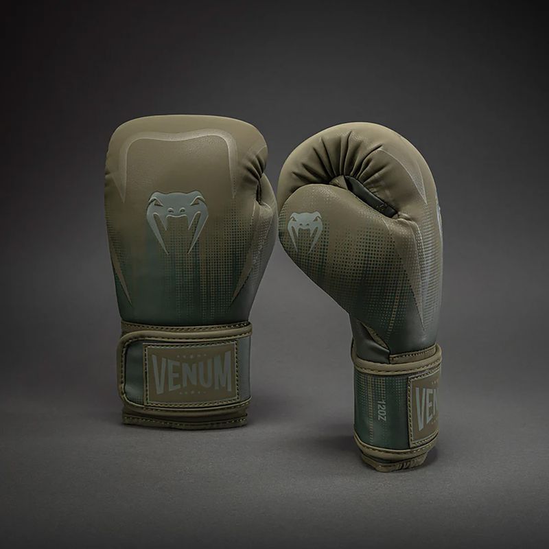Bokso pirštinės Venum Stealth Boxing khaki/dark green 2