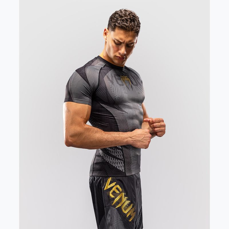 Vyriški marškinėliai Venum Galactic 3.0 Rashguard SS black/gold 4