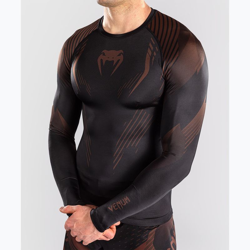 Ilgų rankovių vyriškas rashguardas Venum No-Gi 6.0 Rashguard black/brown 6