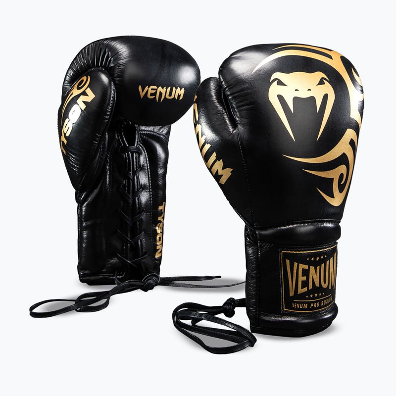 Bokso pirštinės Venum Giant 2.0 Mike Tyson Pro Boxing black/gold 2