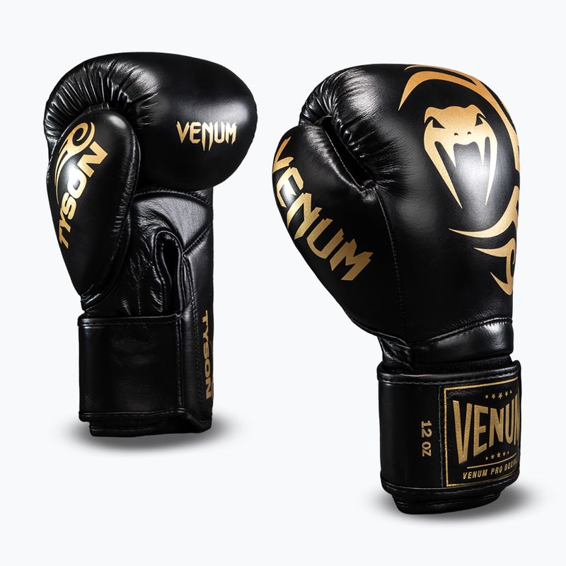 Bokso pirštinės Venum Giant 2.0 Mike Tyson Pro Boxing black/gold 2