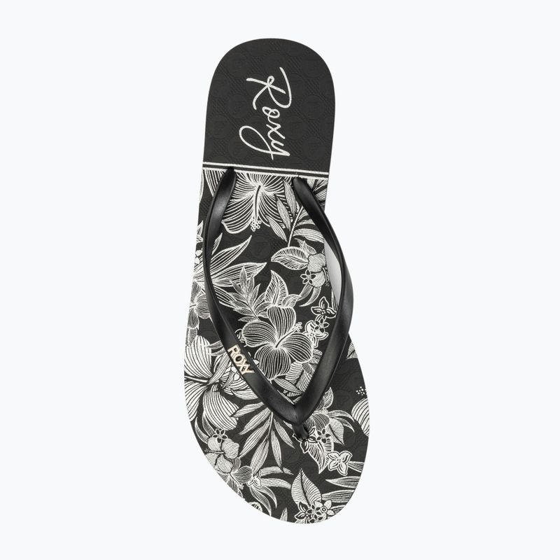 Moteriškos šlepetės per pirštą ROXY Viva Stamp II black/white 5