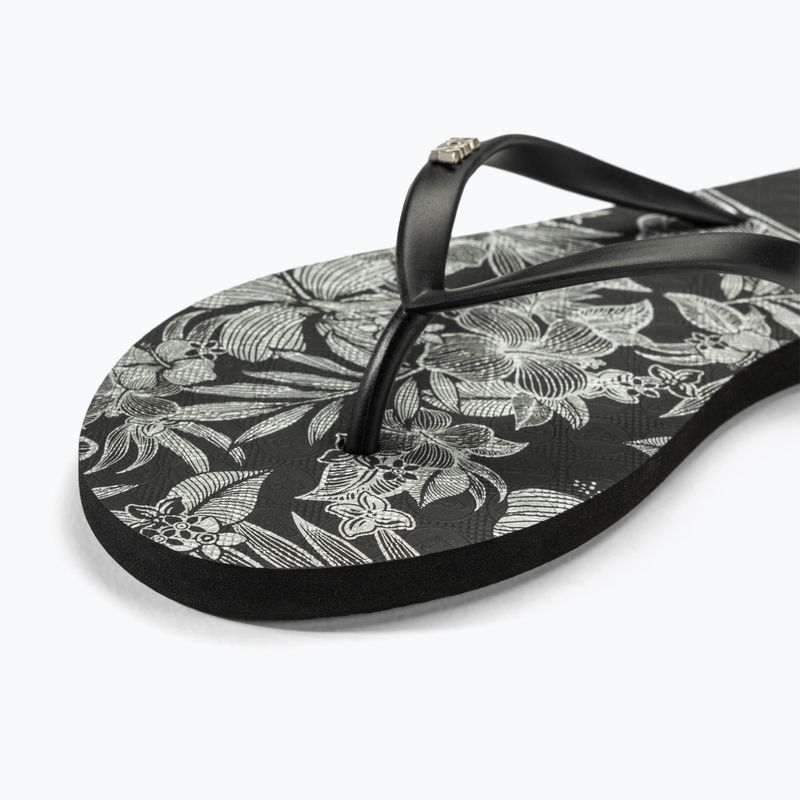 Moteriškos šlepetės per pirštą ROXY Viva Stamp II black/white 7