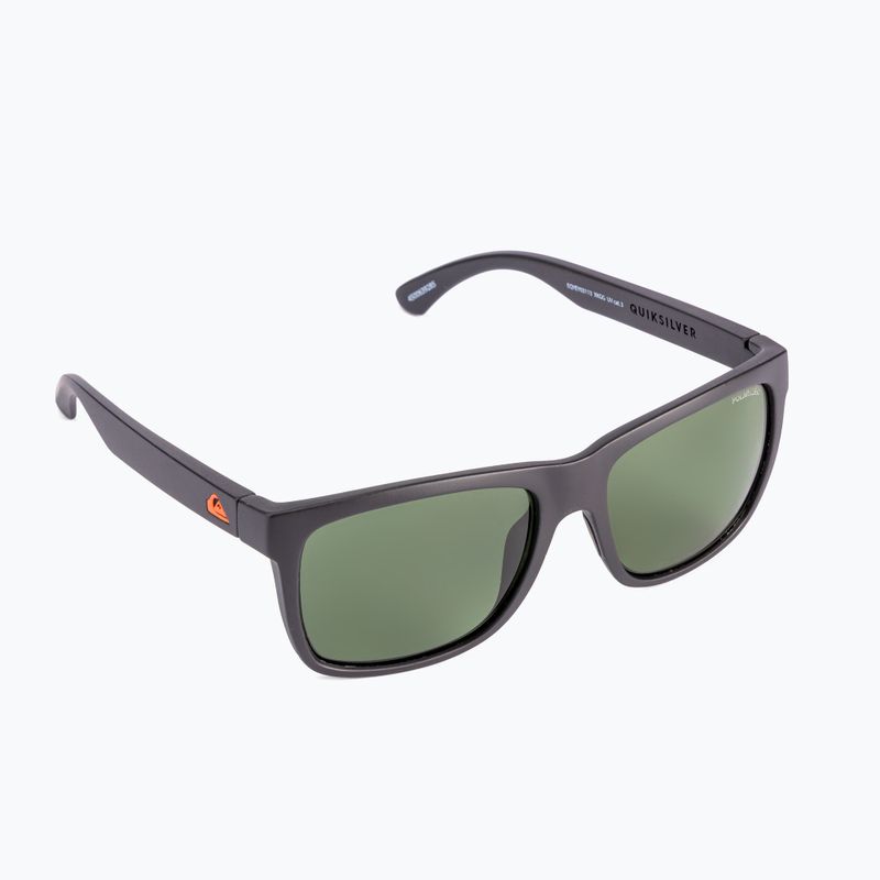 Quiksilver Charger Polarized Floatable matinės juodos/žalios spalvos poliarizuoti akiniai nuo saulės EQYEY03113-XKGG