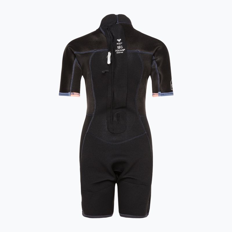 ROXY 2/2 Prologue Girl BZ SS SP FL cloud black/powderdgrey/sunglow vaikiškas hidrokostiumas 5
