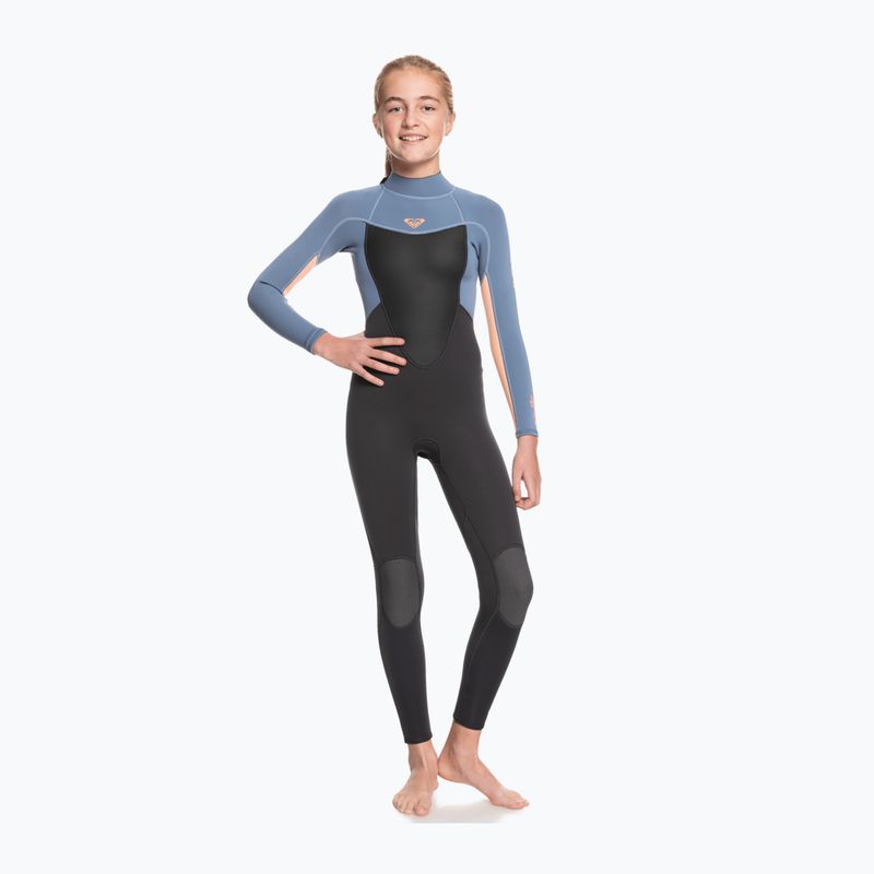 ROXY 4/3 Prologue Girl BZ GBS cloud black/powderdgrey/sunglow vaikiškas hidrokostiumas