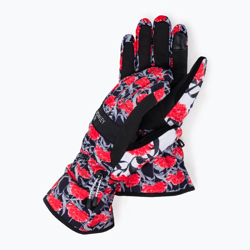 Moteriškos snieglenčių pirštinės ROXY Cynthia Rowley true black/white/red