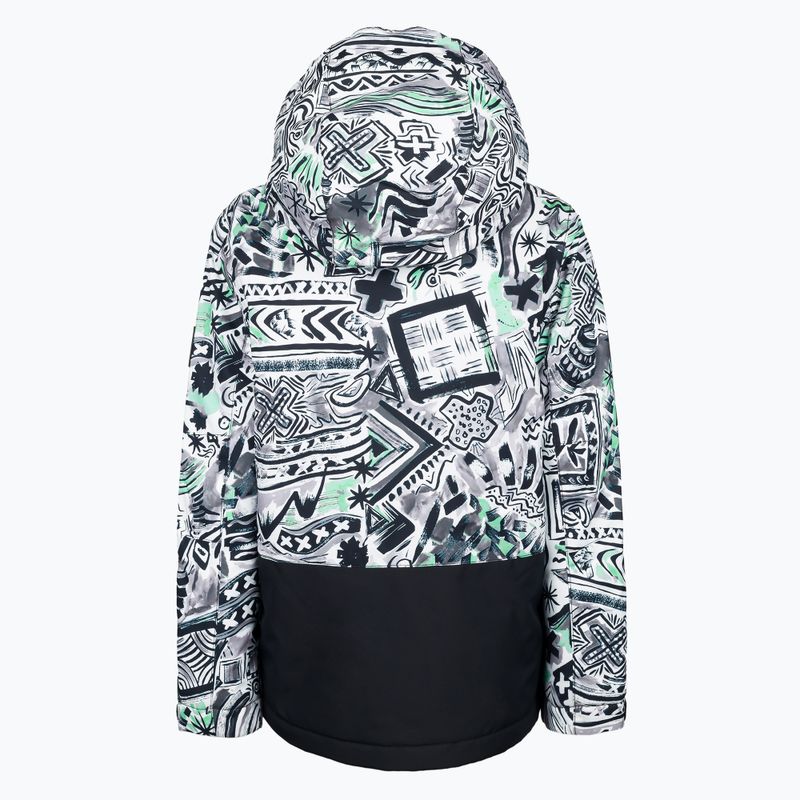 Quiksilver Mission Printed Block vaikiška snieglenčių striukė juoda-balta EQBTJ03147 2